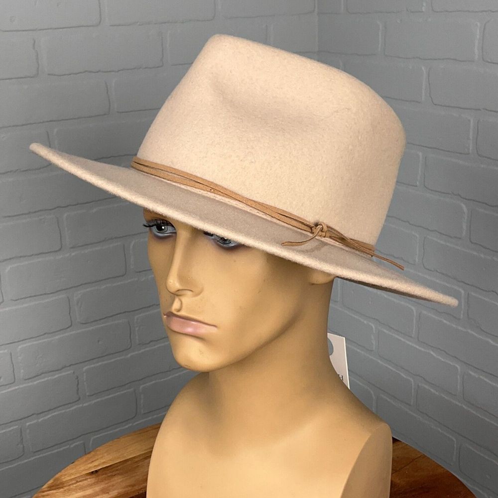 Wyeth Hat Mens 0S Beige Wool Rawhide‎ Trim Western Cowboy Rancher Classic NWT